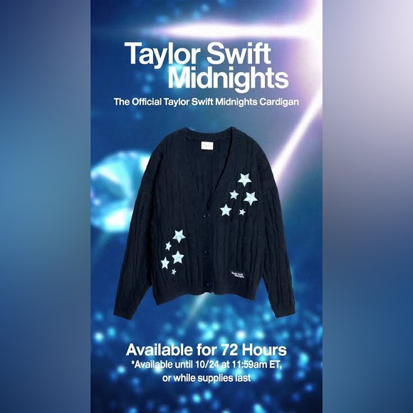 Taylor Swift: official Midnights cardigan in MEDIUM/LARGE- BNWT - Picture 9 of 9